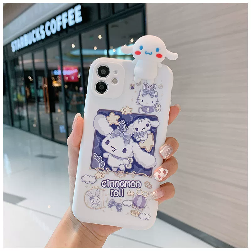 Чехол для телефона Apple iPhone 16, TPU зеркало Cinnamoroll с ремешком, стиль сумки через плечо из силикона