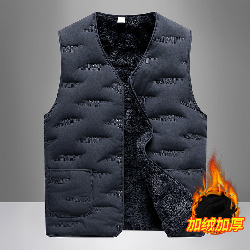 Ropa de invierno transfronteriza papá chaleco de algodón de plumón hombre más chaleco de invierno de mediana edad chaleco de hombro abrazadera de caballo abrigo caliente