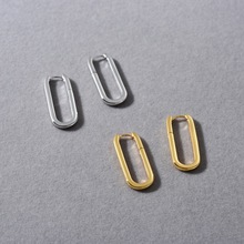 欧美新款几何椭圆U型耳扣轻奢时尚耳圈简约气质时尚通勤必入耳环
