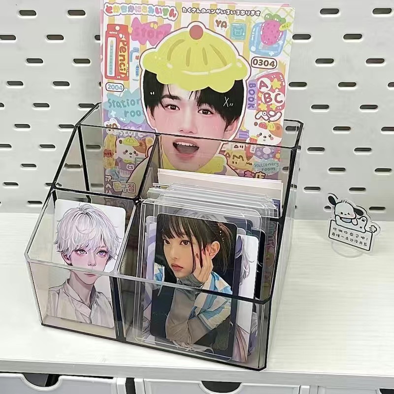 멀티그리드 펜홀더 수납함 데스크탑 인스 고등학생 투명칸 수납함 학생기숙사 좋은것들