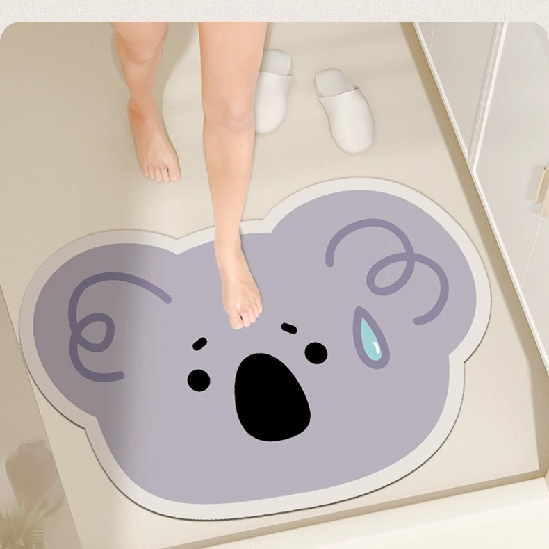 Симпатичный мультяшный мягкий диатомовый грязевой коврик для ванной быстро впитывает воду, сухой коврик для ног противоскользящий и износостойкий коврик для ног в дверях ванной комнаты