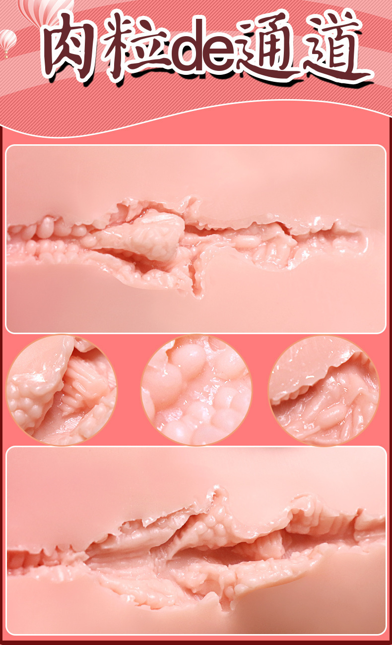 Male Masturbator Cup with Realistic Dual-Texture Channel, Manual TPE Stroker — detail image 6
