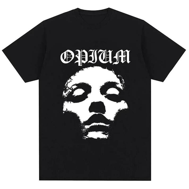 Rapper Playboi Carti Opiate T-Shirt Destroys Loneliness Gothic Punk Hip Hop Style T-Shirt for Men