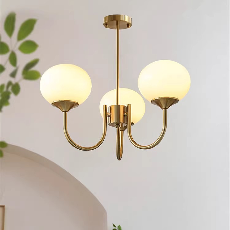 [Seleccionado cuidadosamente] candelabro de sala de estar rosa, dormitorio cálido creativo medieval, lámpara de dormitorio principal, frijol mágico crema retro francés