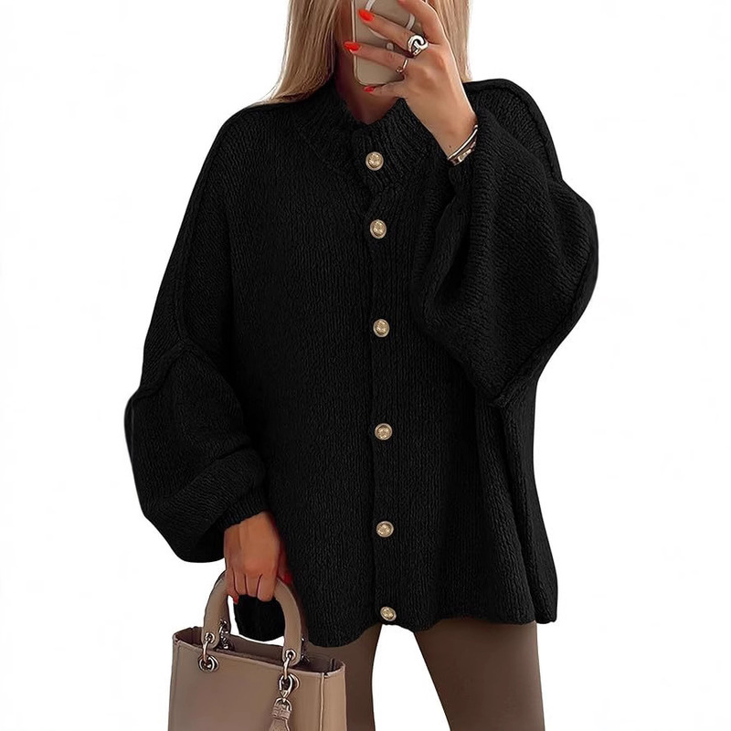 Amazon Bat Sleeve Sweater Aliexpress New European and American Style Fashion Solid Color Casual Retro Loose Cardigan for Women Amazon Bat Sleeve Sweater Aliexpress New European and American Style Fashion Solid Color Casual Retro Loose Cardigan for Women
