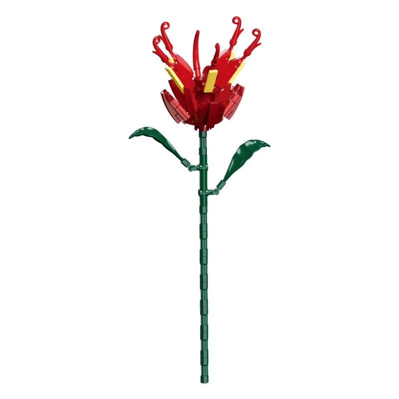 钻马积木花永生花束抱抱桶仿真花小颗粒积木DIY玩具七夕女生礼物|undefined