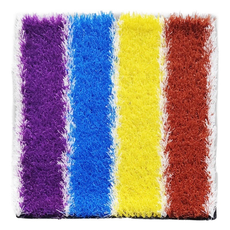 Fuente de la fábrica kindergarten rainbow runway color simulación césped artificial falso en stock alfombra plástico al por mayor