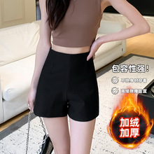 抖音爆款罗马短裤女秋冬外穿休闲高腰热裤打底裤百搭黑色西装短裤