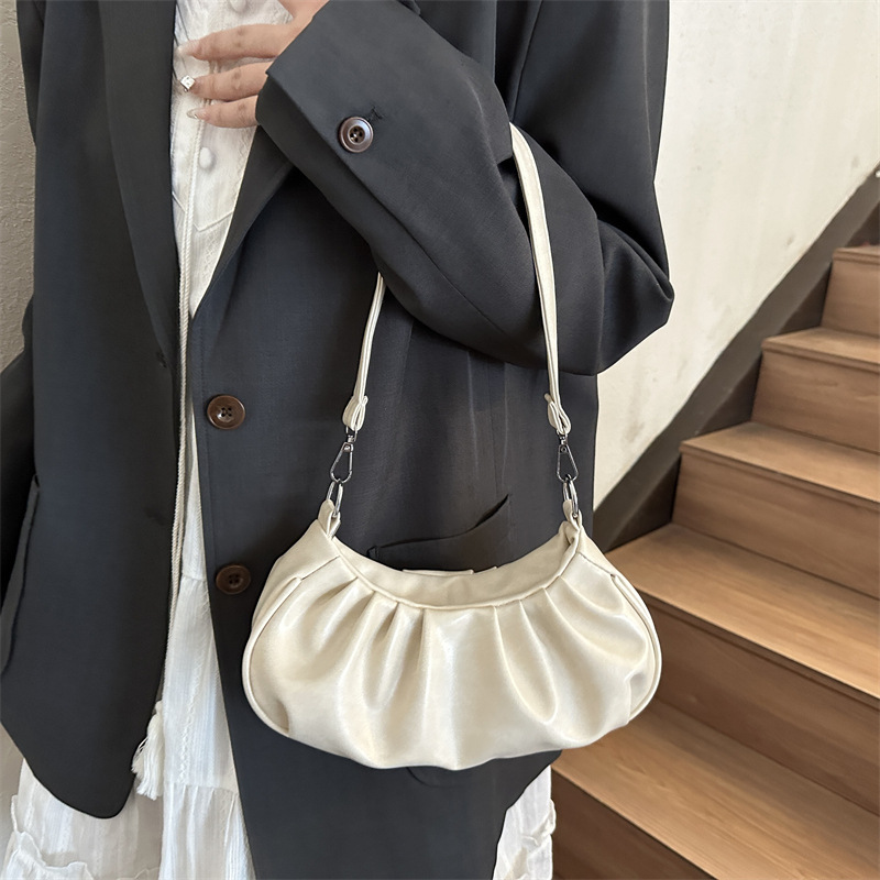 Bolso de nube para mujer 2025 nuevo bolso plisado de moda de moda bolso de axila versátil de gran capacidad bolso de un solo hombro de nicho
