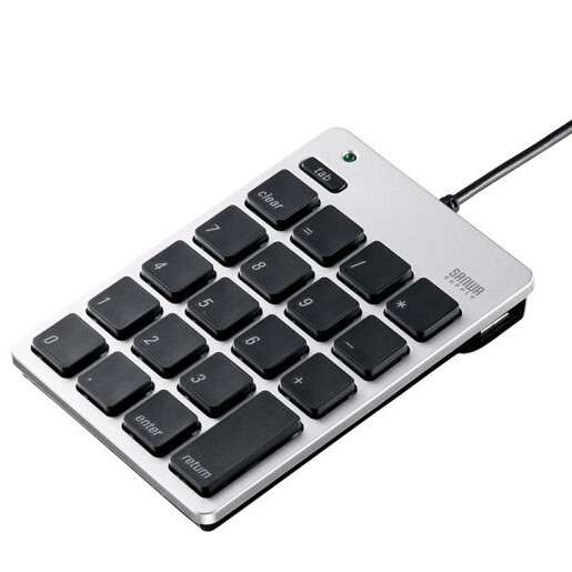 SANWA SUPPLY山业Mac数字小键盘 财务会计 带2个USB口 NT-M18UHSV