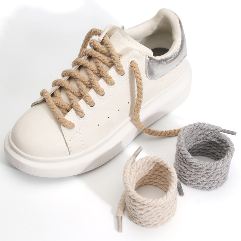 New Af1Diy Air Force One Hemp Rope Shoelaces for Men and Women Thick Round Black Warrior Dunk Black Pink Beige Shoelace Rope