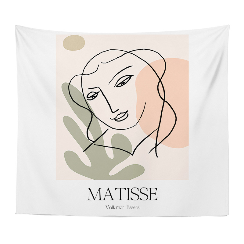 Exportación Comercio exterior Piel de camarones Amazon Fondo tela nórdico paisaje abstracto pintura dormitorio decoración colgante tela entrega de una sola pieza