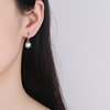 Earrings, zirconium, accessory, with snowflakes