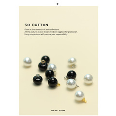 Art Sen ESSTUDIO Pearl Black and White Button Metal Base Collar Button Simple Shirt Cardigan Sleeve Collar