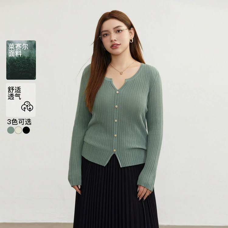 Slim show женская одежда больших размеров нежный шик приталенный темперамент свитер с V-образным вырезом толстый mm2024 ВЕСНА Новинка