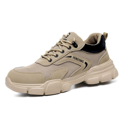 Men's safety shoes, anti-puncture and anti-strike, summer breathable, anti-odor, wear-resistant, lightweight, safety protective work shoes, cross-border
