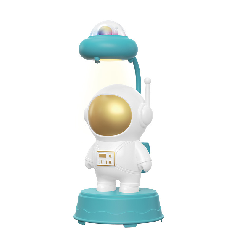 Dibujos animados astronauta Rana dinosaurio unicornio sacapuntas lámpara de mesa USB recargable habitación de los niños LED protección de los ojos lámpara de mesa