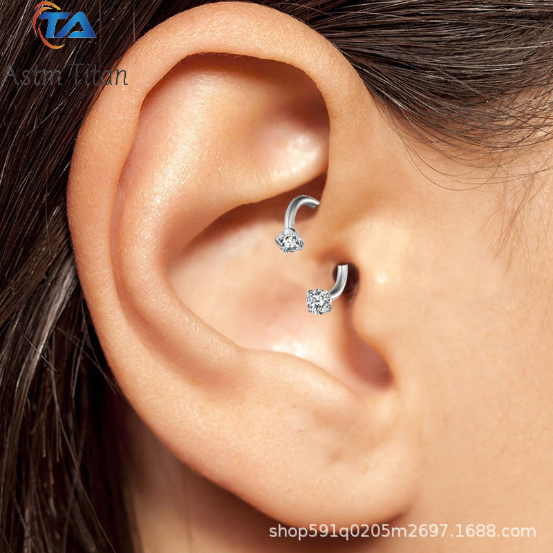 F136 Titanium Nose Ring Septum Ring Horseshoe Rod Lip Nail Ear Bone Ring Internally Threaded Piercing Jewelry detail image 19