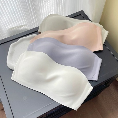 新款薄款无肩带内衣女无痕防滑隐形抹胸婚纱晚礼服露肩防走光文胸