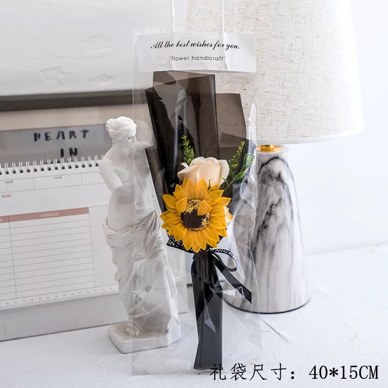 Regalos del día del maestro, flores de girasol, flores de jabón, regalos de vacaciones para maestros y maestros con tarjetas de felicitación al por mayor