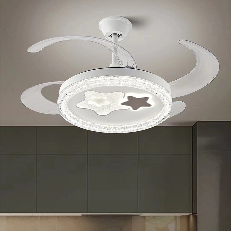 New Modern Simple Invisible Fan Lamp Living Room Dining Room Ceiling Fan Lamp Bedroom Home Lighting Integrated Fan Chandelier