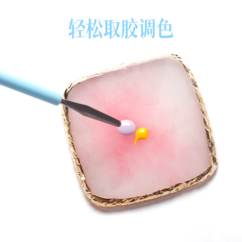 Uña pintada de doble uso extensión de pegamento de dos cabezas bolígrafo de fototerapia varilla de color bolígrafo de uñas en relieve varilla de acero empujando varilla de pegamento