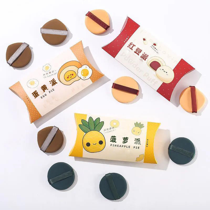 Super soft pineapple pie egg yolk pie air cushion powder puff red bean pie does not eat powder BB cream sponge wet and dry dual-use double-sided powder puff Super soft pineapple pie egg yolk pie air cushion powder puff red bean pie does not eat powder BB cream sponge wet and dry dual-use double-sided powder puff
