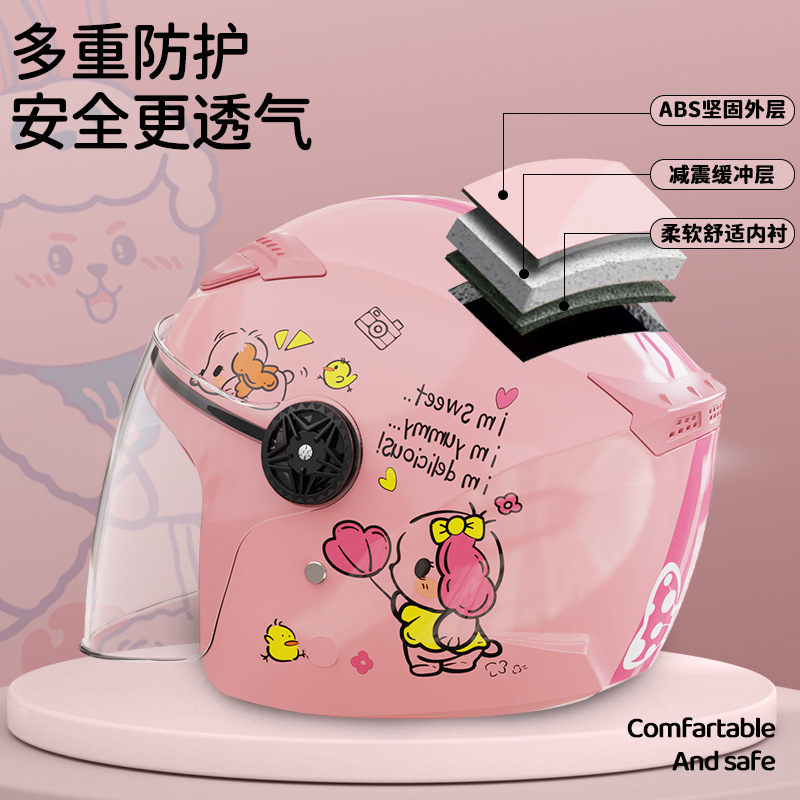 Fábrica nuevo estándar nacional 3C CERTIFICADO DE LOS NIÑOS casco coche eléctrico dibujos animados invierno cálido Niños y Niñas lindo seguridad