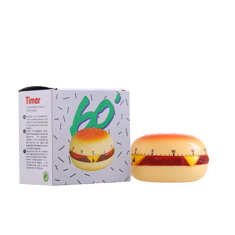60 минут моделированияHamburger bag механический таймер мультфильм кухня обратный отсчет напоминание дом стик поставка