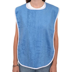 Adult bib, blue towel fabric, suitable for elderly people's saliva wipes, soft and comfortable, for adults to eat and wipe bib