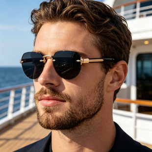 Neue modische eckige polarisierte Sonnenbrillen für Männer - persönlicher Trendy-Look mit Premium-Gefühl, UV-Schutz für draußen und Angeln, Herren-Sonnenbrille für den Export