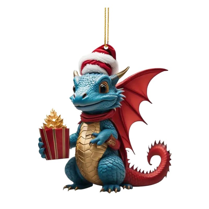 Transfronterizo nuevo Dragón de Navidad adornos de coche para niños árbol de Navidad colgante vacaciones decoraciones para el hogar