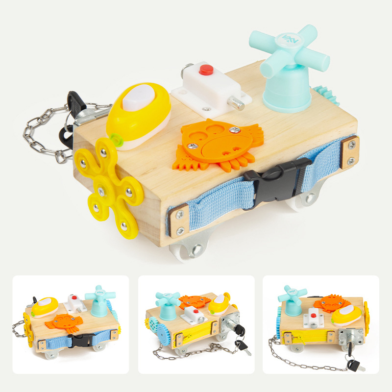 Board ocupado de educación temprana transfronteriza Monte Suo Tablero ocupado para niños Entrenamiento de coordinación ojo-mano hexéédro Juguetes interactivos entre padres e hijos