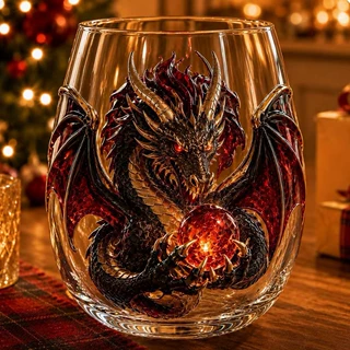 龙灵宝珠幻彩工艺杯 欧式奇幻魔龙3D酒 杯家居氛围感桌面摆件