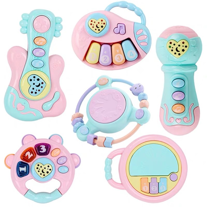 Baby Music Rattle Hand Drum Newborn Projection Story Machine Toy Early Education Puzzle 0-3 Years Old Baby Dropshipping