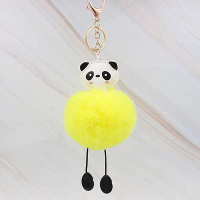 comic Key buckle originality pu modelling Hair ball lovely Key buckle Rabbit fur ball Pendants Bag Pendant