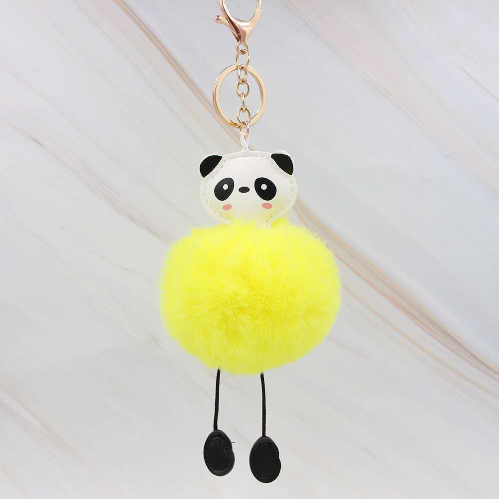 comic Key buckle originality pu modelling Hair ball lovely Key buckle Rabbit fur ball Pendants Bag Pendant