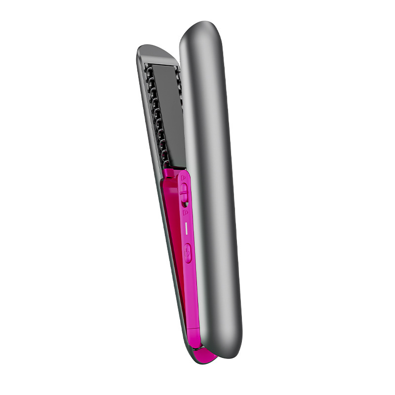 国境を越えた外国貿易 USB ミニポータブルワイヤレスヘアアイロンヘアカーラーストレートヘアコームヘアアイロンツーインワンスプリント|undefined