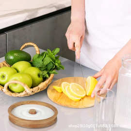 跨境木质调味罐沾盐器糖边盒果汁鸡尾酒调味盒研磨器圆形盐边盘