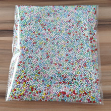 供应保丽龙球儿童手工diy材料 彩色泡沫颗粒史莱姆装饰填充粒子