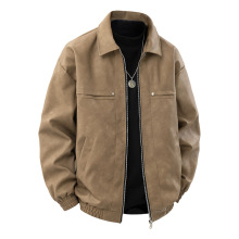 包邮美式飞行员机车皮衣夹克男春季宽松休闲男士痞帅百搭复古翻领