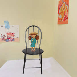 欧美风格 铁艺娃娃椅子家具摄影道具铁艺工艺品迷你背靠凳子装饰