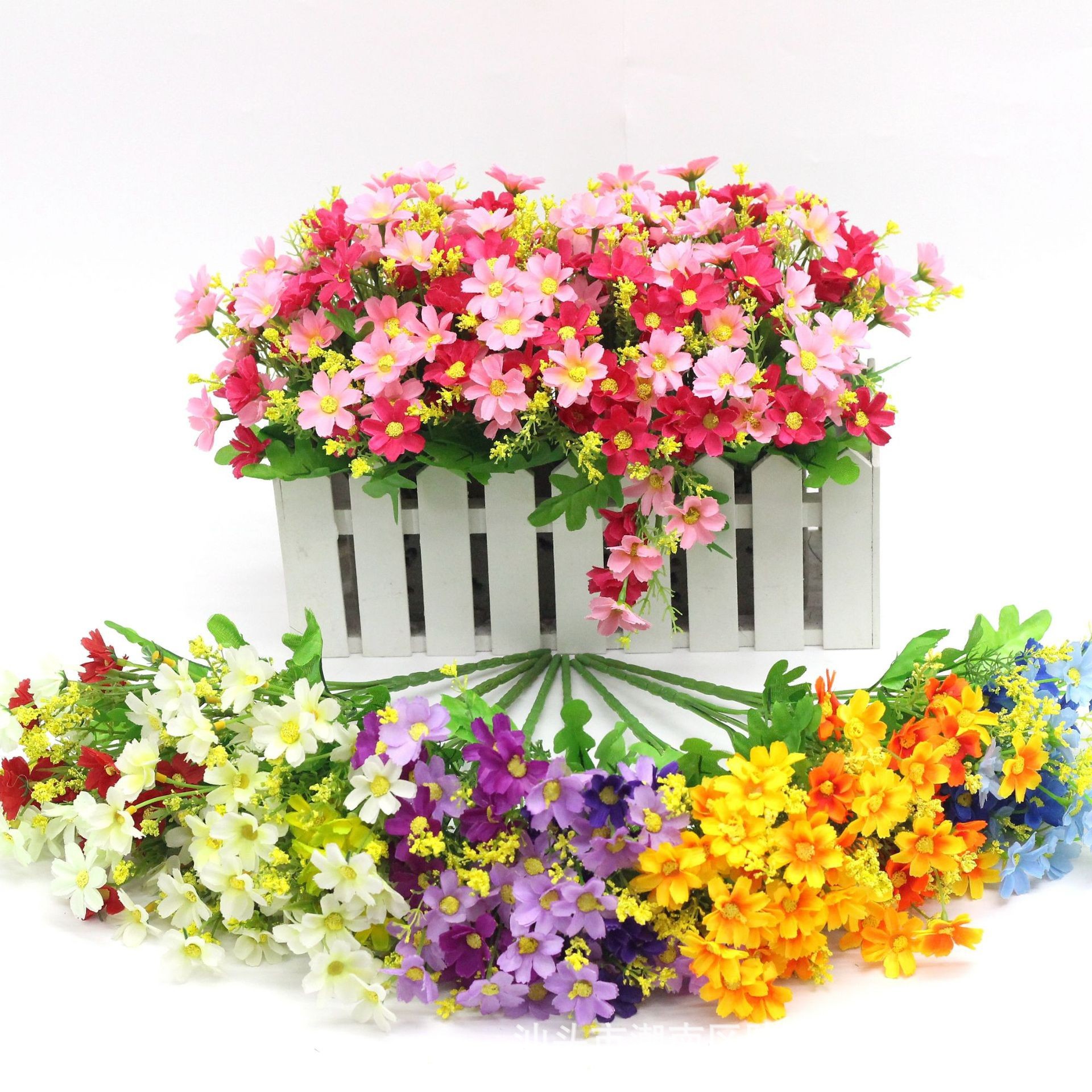 시뮬레이션 꽃 다발 댄스 난초 데이지 작은 데이지 댄스 난초 실크 꽃 웨딩 홈 가구 촬영 장식