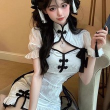 情趣内衣改良旗袍女仆国风性感连衣裙cos中华风立领辣开叉套装代