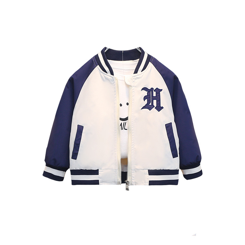 Boys' letter embroidered baseball jacket 2024 Spri and Autumn collection new handsome jacket, trendy children's_voghion.com