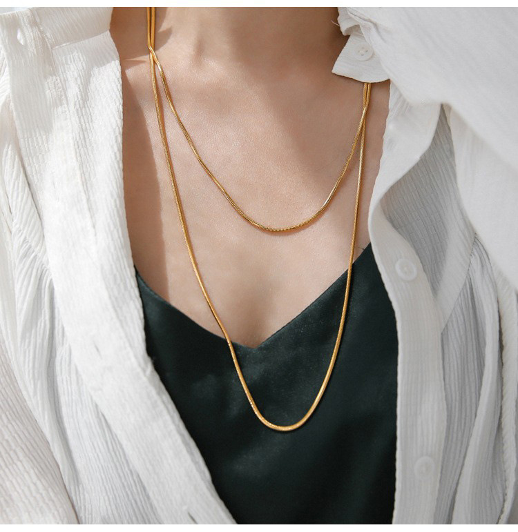 U Shape Pattern Simple Style U Shape Titanium Steel Necklace 1 Piece