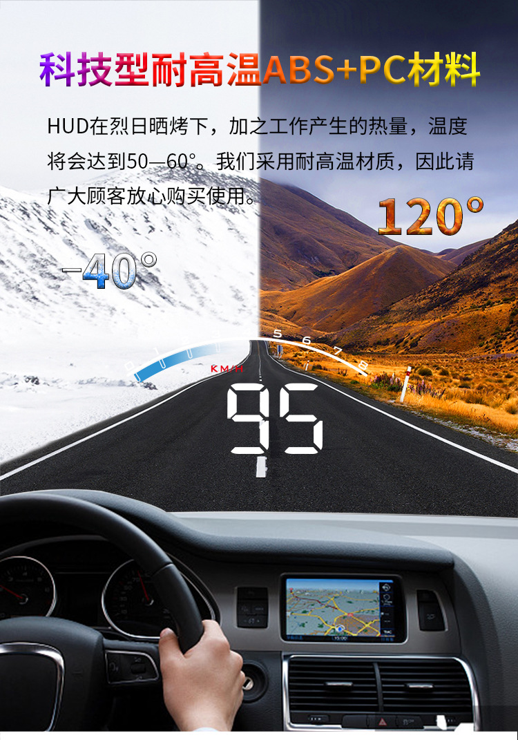 Portable Car Display Obd Car Modified High-Definition Code Meter Projector Shenzhen Hud Head-Up Display M6S