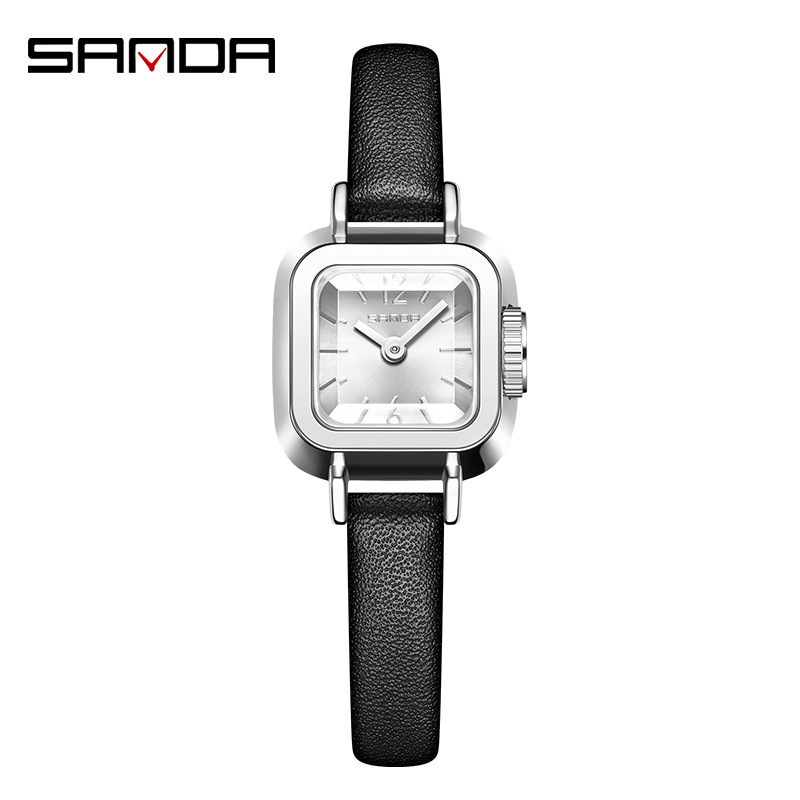 Sanda Cross-border New Product Square Small Dial Quartz Watch Fashion Waterproof Quartz Women's Simple Belt Watch