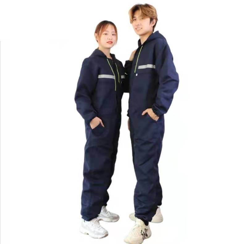 Fuente algodón puro hilo de poliéster algodón poliéster reparación de automóviles resistente a la suciedad y al desgaste ropa protectora de soldadura eléctrica ropa de trabajo a prueba de polvo traje de una pieza