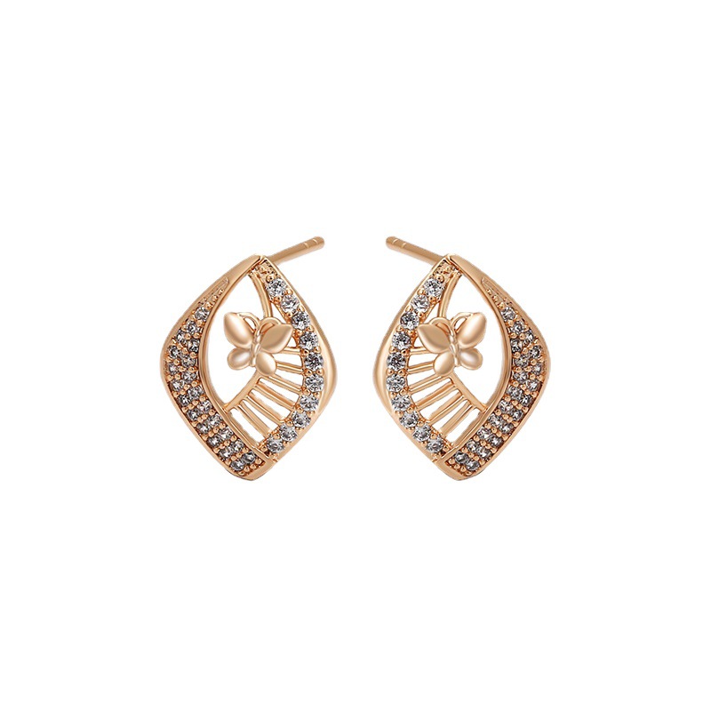 Pendientes de Aleación Xuping, Nuevos Pendientes de Botón de Mariposa de Moda 2023, Pendientes Femeninos de Nicho, Joyería al por Mayor para Mujer